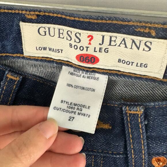 NOS Vintage Guess Denim Jeans Low Waist Bootcut Size 27 Reg NWT - Picture 4 of 6